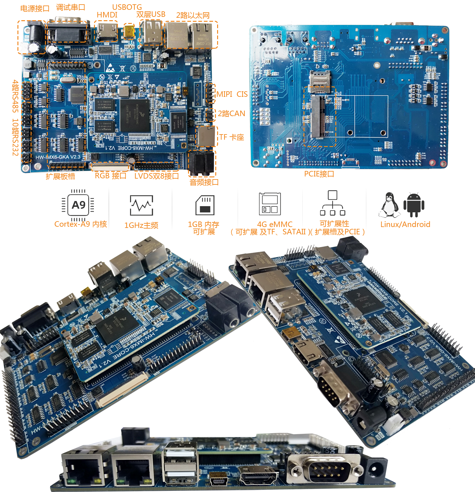 hw-imx6-gka硬件接口图